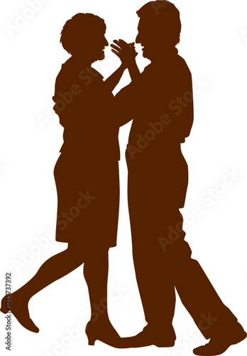 old couple silhouette for love forefer