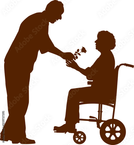 old couple silhouette for love forefer