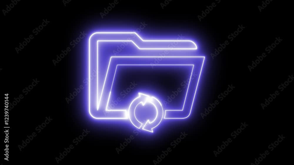 Folder refresh icon neon light animation Folder refresh icon neon light animation