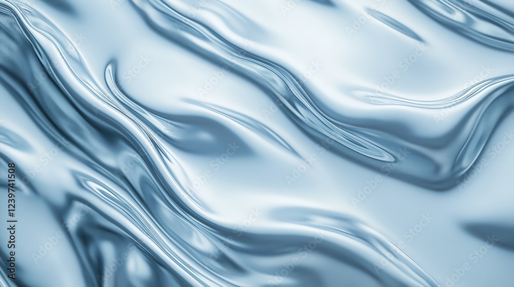 Obraz premium Abstract Flowing Light Blue Liquid With Wavy Textures