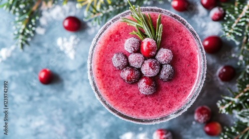 Cranberry Rosemary Festive Cocktail Recipe photo