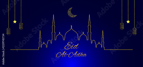 Eid al-adha banner, poster and background. vector Islamic background.	