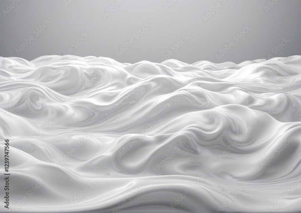 Obraz premium Elegant White Liquid 3d Background. For wedding invitations, special event announcements. For inviting ambiance in luxury hotels. For Greeting Cards 