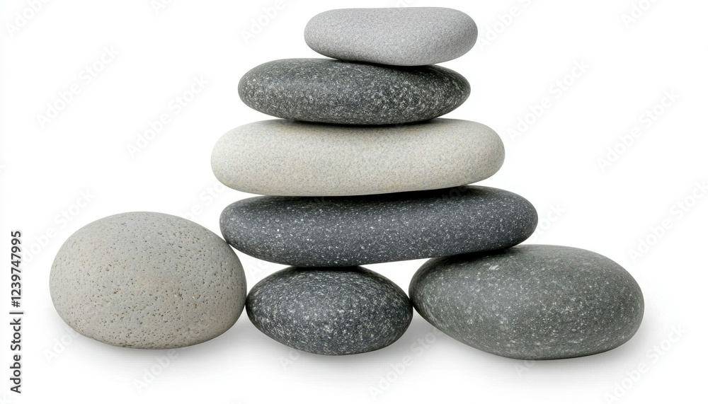 Stacked Grey and Dark Grey Smooth Stones Stacked Grey and Dark Grey Smooth Stones
