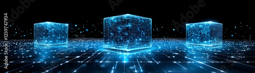 Wallpaper Mural Digital Cubes 3D Illustration Torontodigital.ca