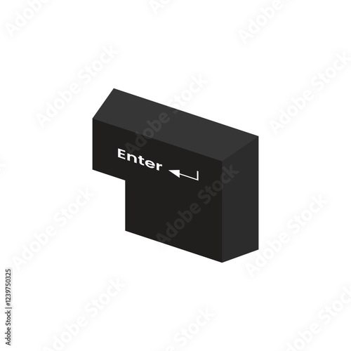 Illustration enter button shape 3d
