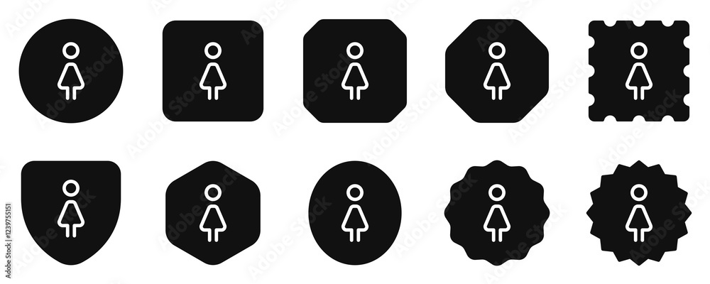 Editable female restroom vector icon. Part of a big icon set family. Perfect for web and app interfaces, presentations, infographics, etc Editable female restroom vector icon. Part of a big icon set family. Perfect for web and app interfaces, presentations, infographics, etc