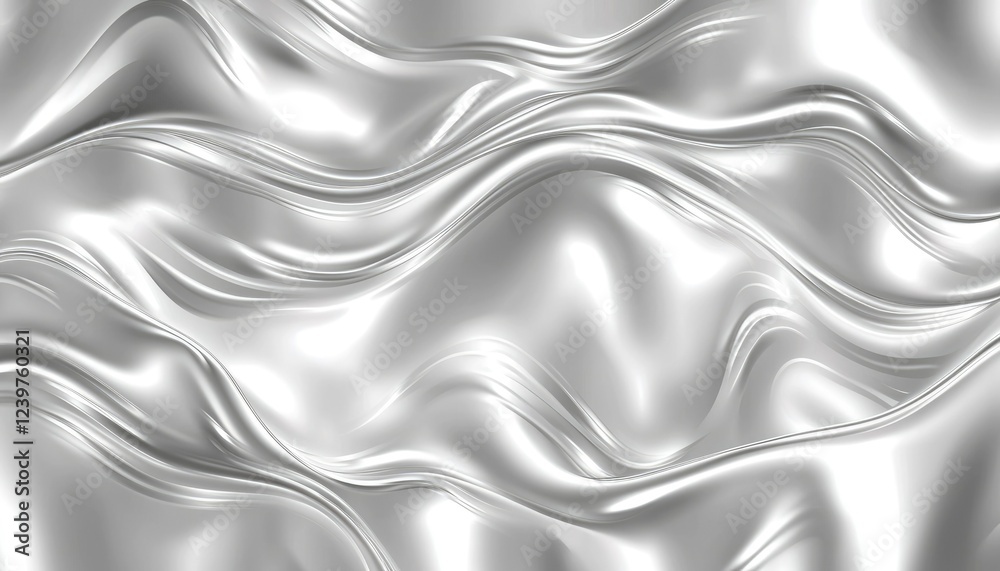Obraz premium Silver Liquid Abstract Wave Background Design