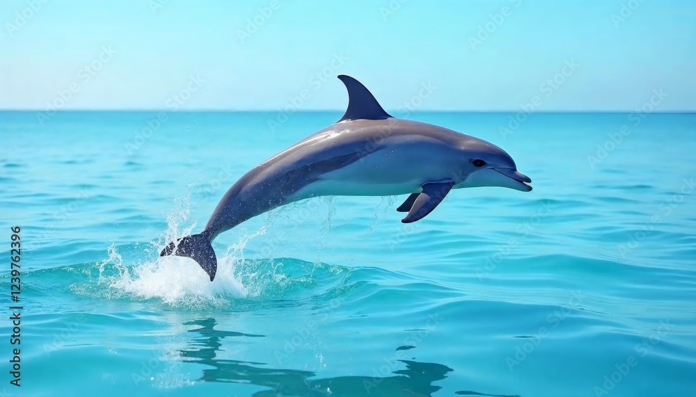 Fototapeta premium Dolphin Leaping Gracefully in the Ocean