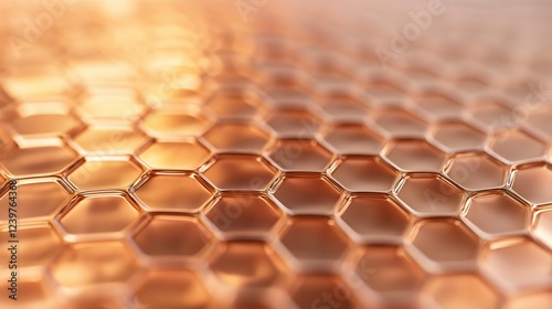 Warm Copper Hexagonal Pattern Abstract Background photo