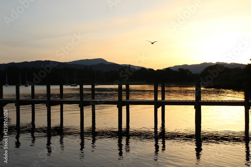 sunset over the lake