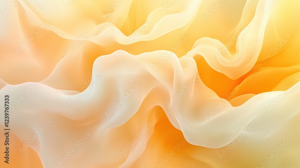 Fototapeta premium Abstract Yellow And Off White Fabric Drape In Soft Light