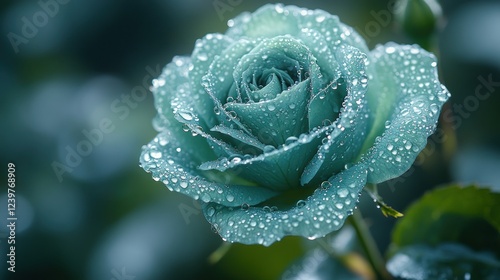 Aqua Rose: A Stunning Teal Rose with Dew Drops