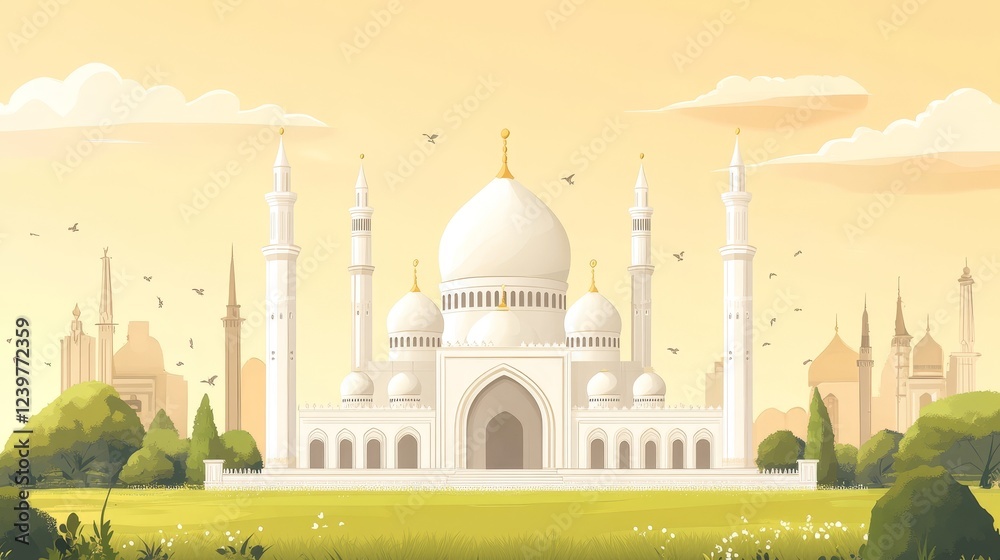 Obraz premium Mosque under beige sky