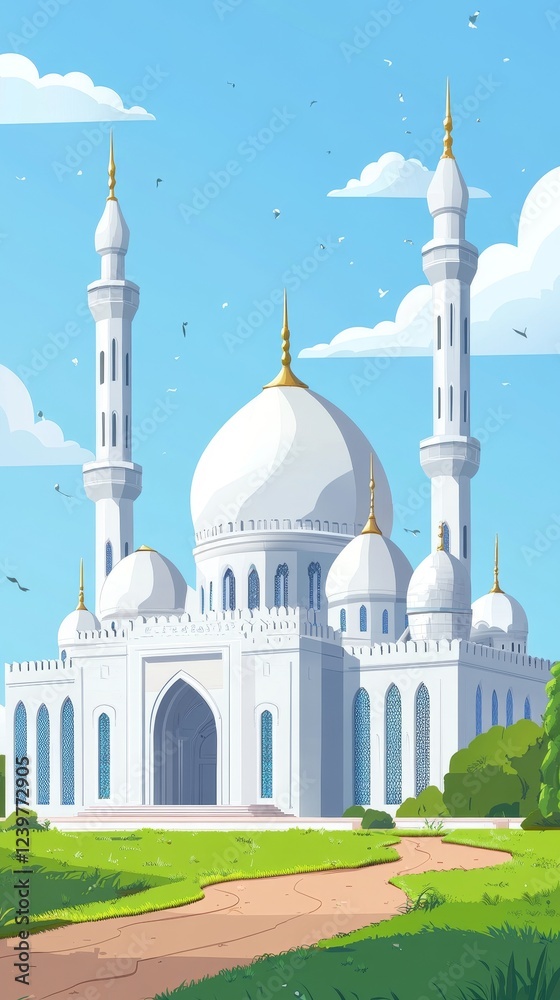 Fototapeta premium Mosque under blue sky