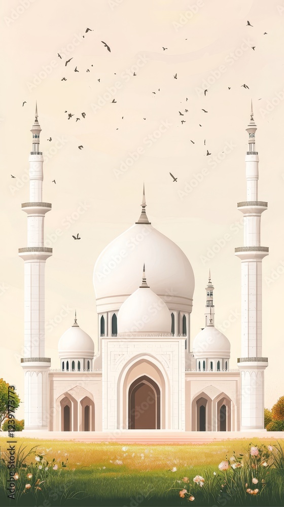 Obraz premium Mosque under beige sky