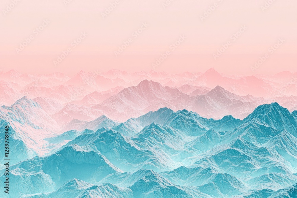 Fototapeta premium Serene Pastel Mountainscape A Tranquil Vista