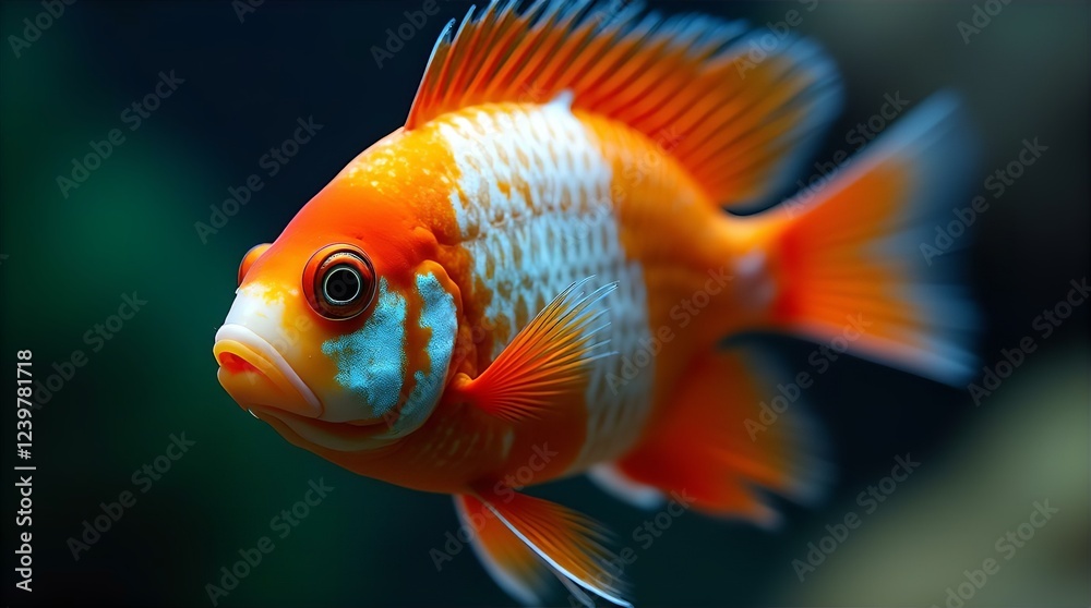 Stunning Orange and White Bolivian Ram Cichlid Fish Close Up Vibrant Colors Aquarium Fish Tropical Freshwater Fish Vivid Pet Fish Aquatic Life Nature Wildlife Photography Stunning Orange and White Bolivian Ram Cichlid Fish Close Up Vibrant Colors Aquarium Fish Tropical Freshwater Fish Vivid Pet Fish Aquatic Life Nature Wildlife Photography