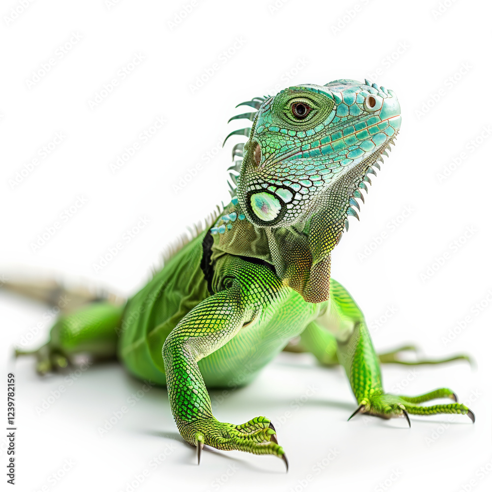 Fototapeta premium green iguana showcasing vibrant colors and intricate patterns