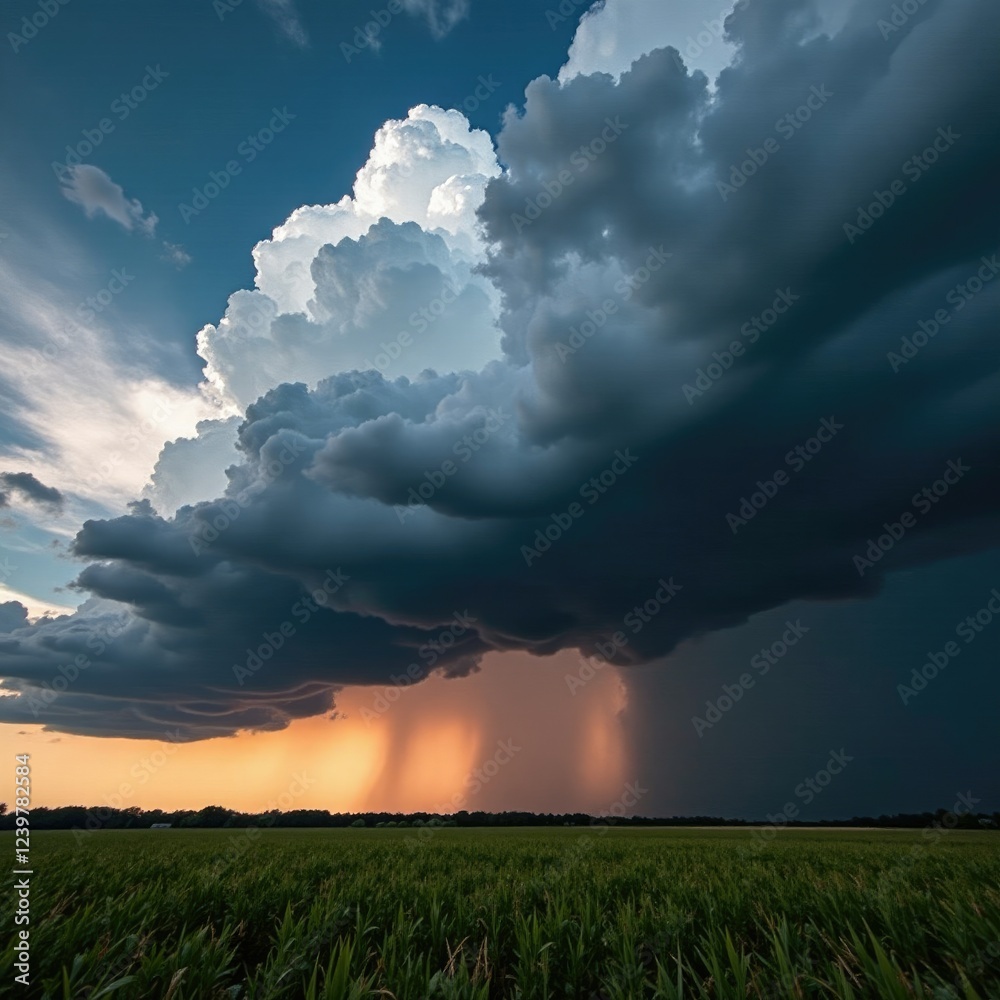 Stormy Weather with an approaching black cloud, storms, turbulent, climate