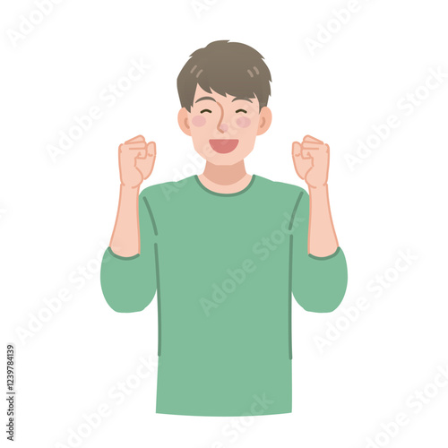 笑顔で応援する男性