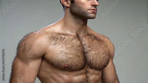 Male body with dense body hair