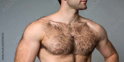 Male body with dense body hair