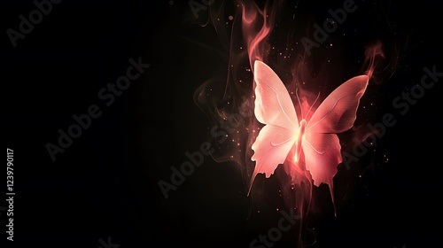 Colorful Butterfly on Black Background, Abstract Image, Texture, Pattern Background, Wallpaper, Cover and Screen for Smartphone, PC, Laptop, 9:16 and 16:9 Format