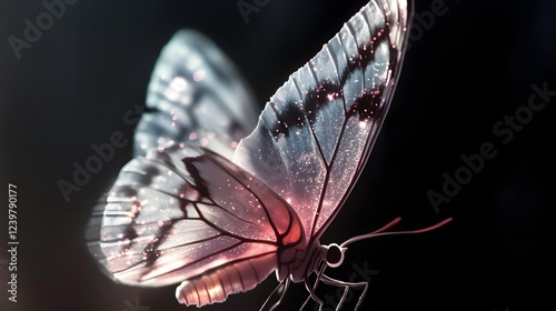Colorful Butterfly on Black Background, Abstract Image, Texture, Pattern Background, Wallpaper, Cover and Screen for Smartphone, PC, Laptop, 9:16 and 16:9 Format