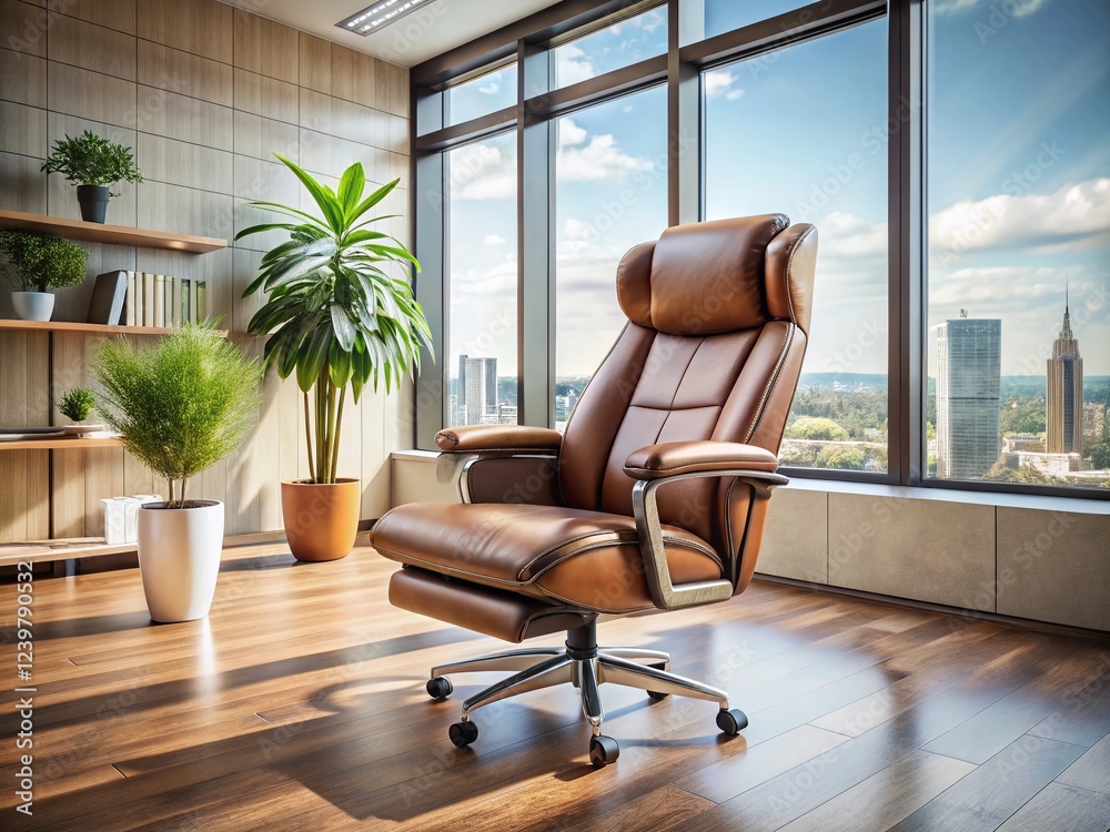 Obraz premium Luxurious Leather Office Massage Chair: Boost Productivity & Well-being