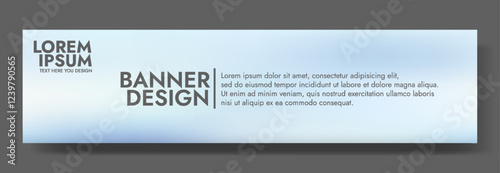 Modern banner design with a soft  icy blue background.