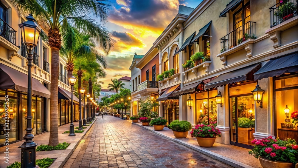 Fototapeta premium Luxurious Shopping Streets & Exotic Architecture: Best Vacation Destinations for High-End Retail Therapy