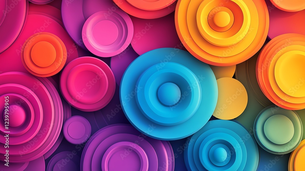 Colorful Abstract Design Featuring Layered Circular Shapes on a Vibrant Background Colorful Abstract Design Featuring Layered Circular Shapes on a Vibrant Background
