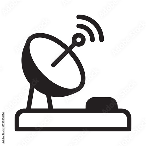 Satellite dish icon vector art illustration.