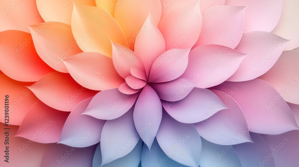 Pastel Colored Paper Flower Abstract Design Pastel Colored Paper Flower Abstract Design