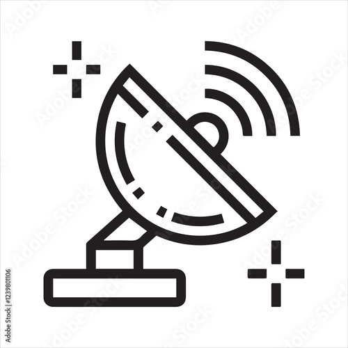Satellite dish icon vector art illustration.