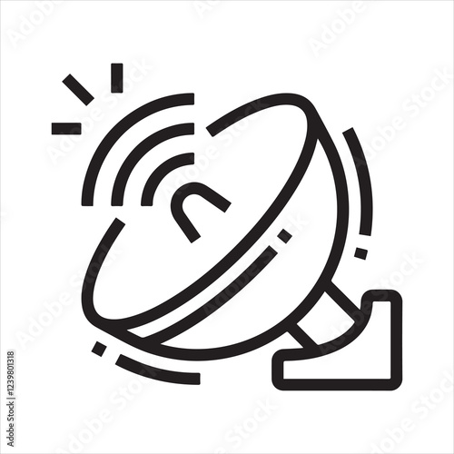 Satellite dish icon vector art illustration.