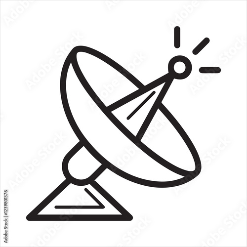 Satellite dish icon vector art illustration.