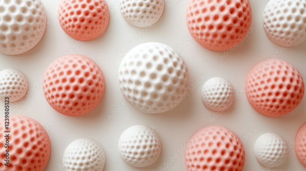 Abstract Pattern Of Pink And White Golf Balls Abstract Pattern Of Pink And White Golf Balls