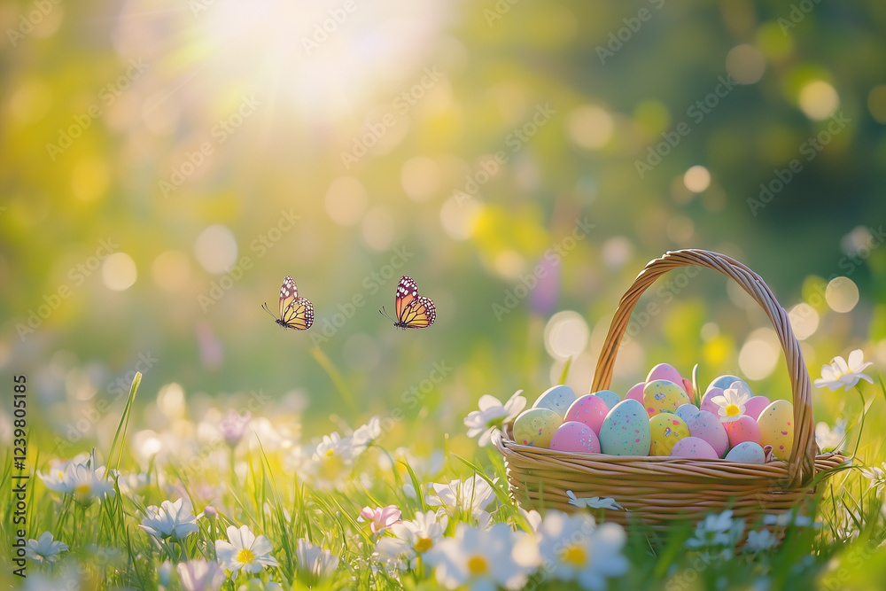 easter eggs in a basket
