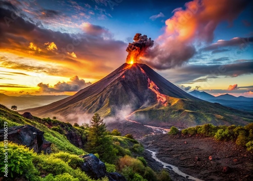 Majestic Pacaya Volcano in Guatemala: Active Volcano Eruption Landscape photo