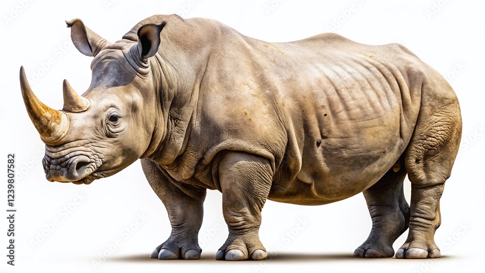 Obraz premium Majestic Rhinoceros Wildlife Animal Mammal PNG Stock Photo
