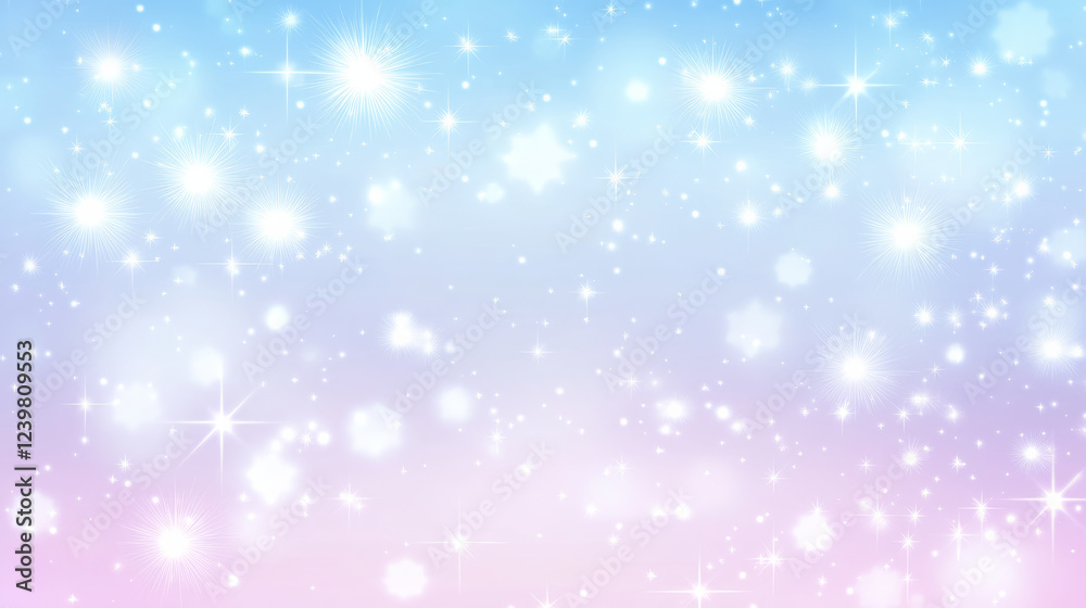 Pastel gradient with sparkling stars and bokeh effect Pastel gradient with sparkling stars and bokeh effect