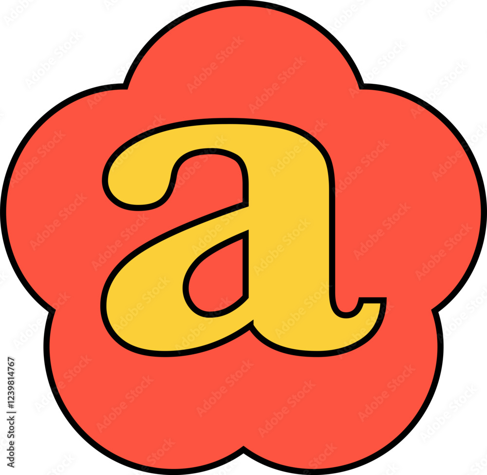 Playful Letter A Graphic. Alphabet. Cute Letter. Playful Letter A Graphic. Alphabet. Cute Letter.