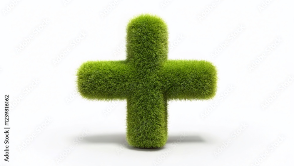 Fototapeta premium Minimalist Plus Symbol Animal Character Isolated On White