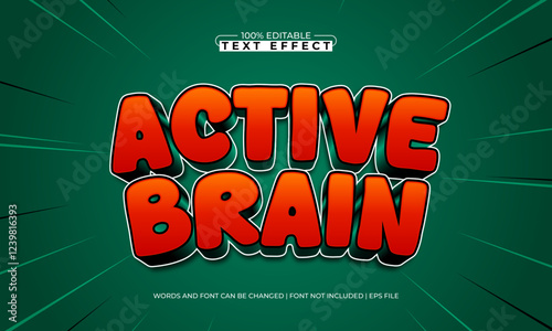 active brain editable text effect with a smart and play text style