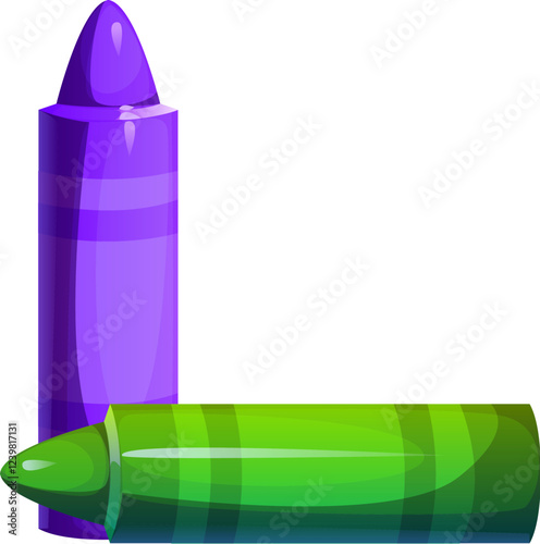 School education font crayons stationery L letter. Child learning tool English alphabet element, student study supply vector ABC typeset letter or education cartoon stationery latin font symbol