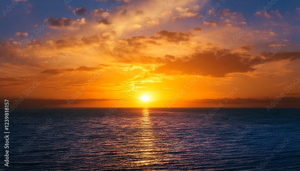 sunset over a tranquil ocean sunset over a tranquil ocean