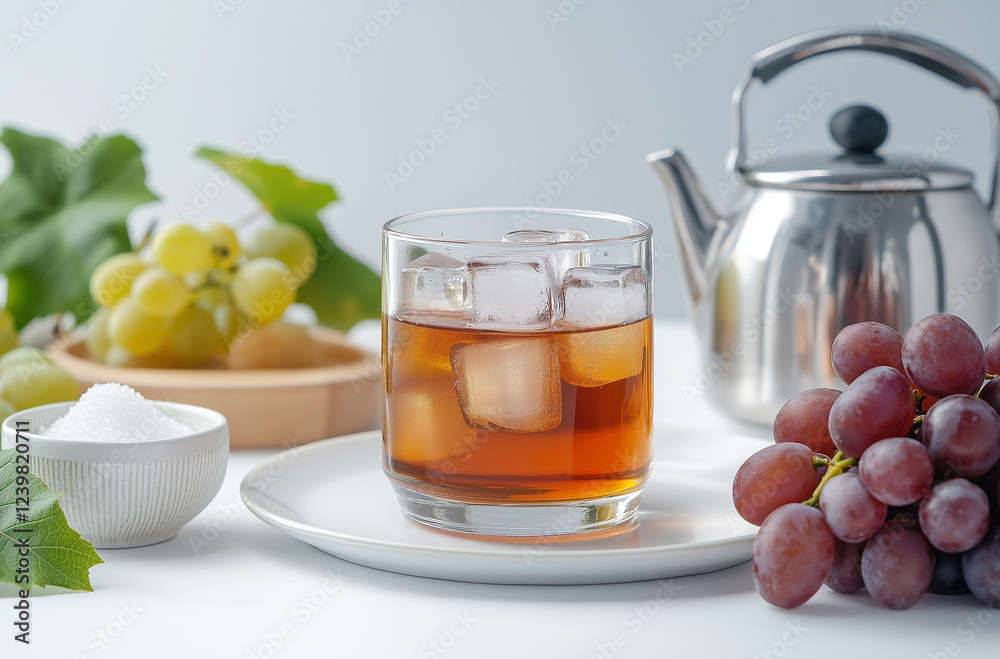 Grape juice in glasses from dark grapes.Close-up. Grape juice in glasses from dark grapes.Close-up.