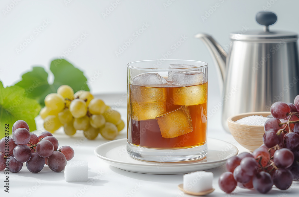 Grape juice in glasses from dark grapes.Close-up. Grape juice in glasses from dark grapes.Close-up.